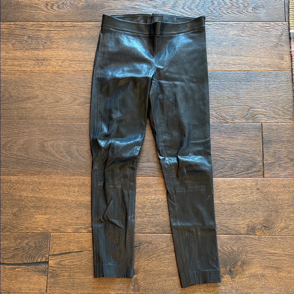 Women's Black Leather Skinny Jeans